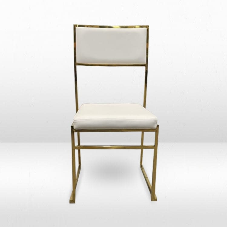 Jasper Dining Chair Gold Frame/White Pads view 2