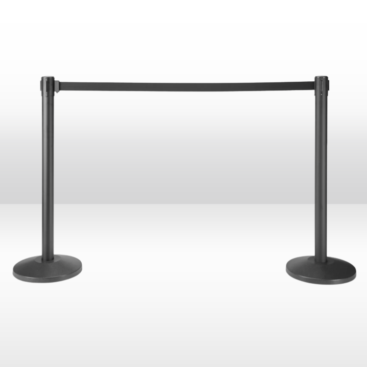 Stanchion - Black with Retractable Rope view 2