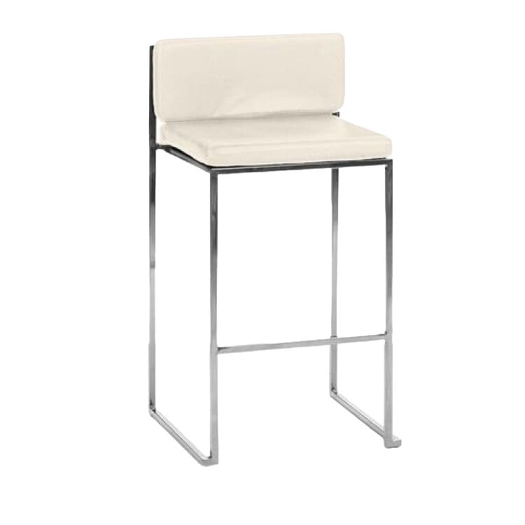 Paramount Bar Stool Silver Frame/White Pads