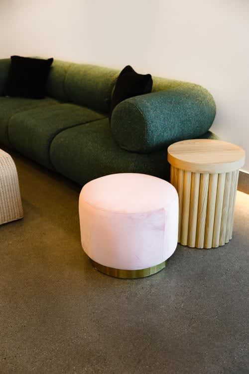 Colette Dot Ottoman - Blush view 3