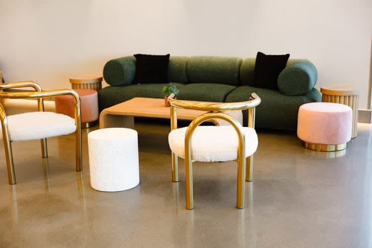 Colette Dot Ottoman - Blush view 4
