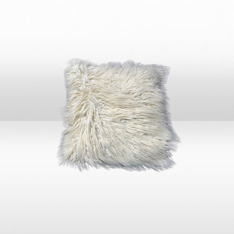 Cream Faux Fur Pillow view 3