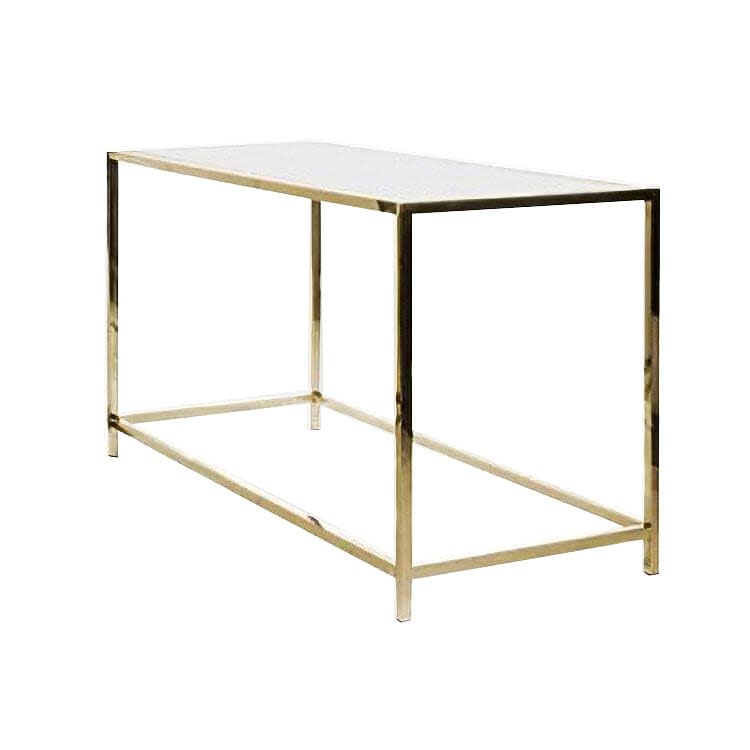 Rivington Flat Gold Communal Table / White Top