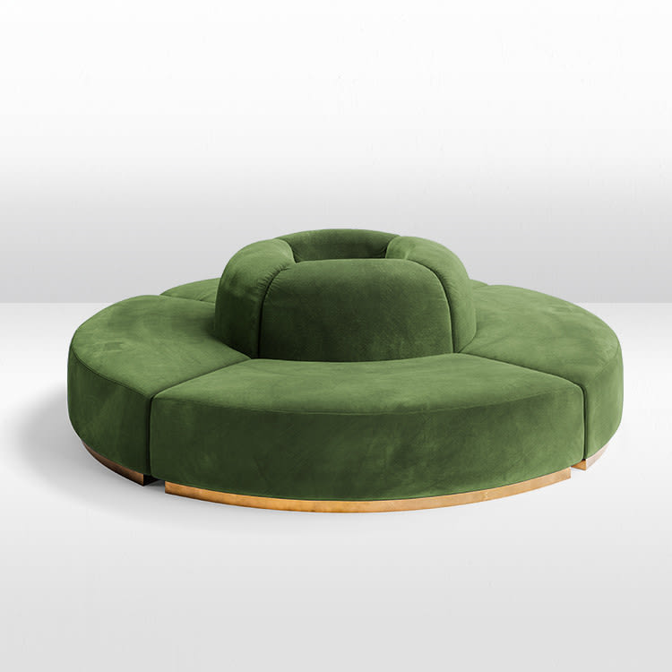 Colette Circle Sofa - Moss view 2