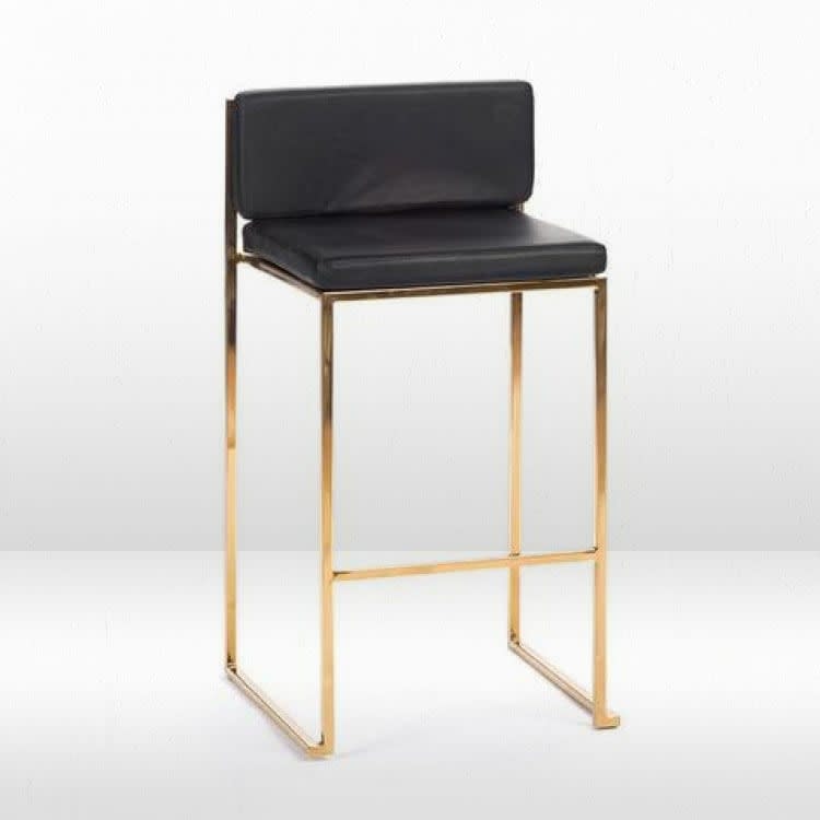 Paramount Gold Frame/Black Pad Bar Stool view 2