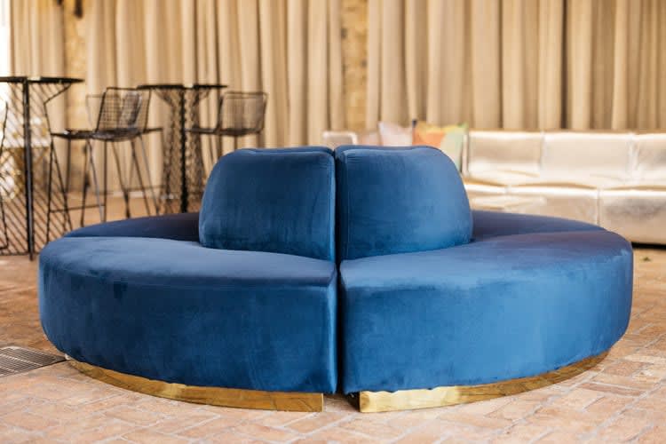 Colette Circle Sofa - Sapphire view 3