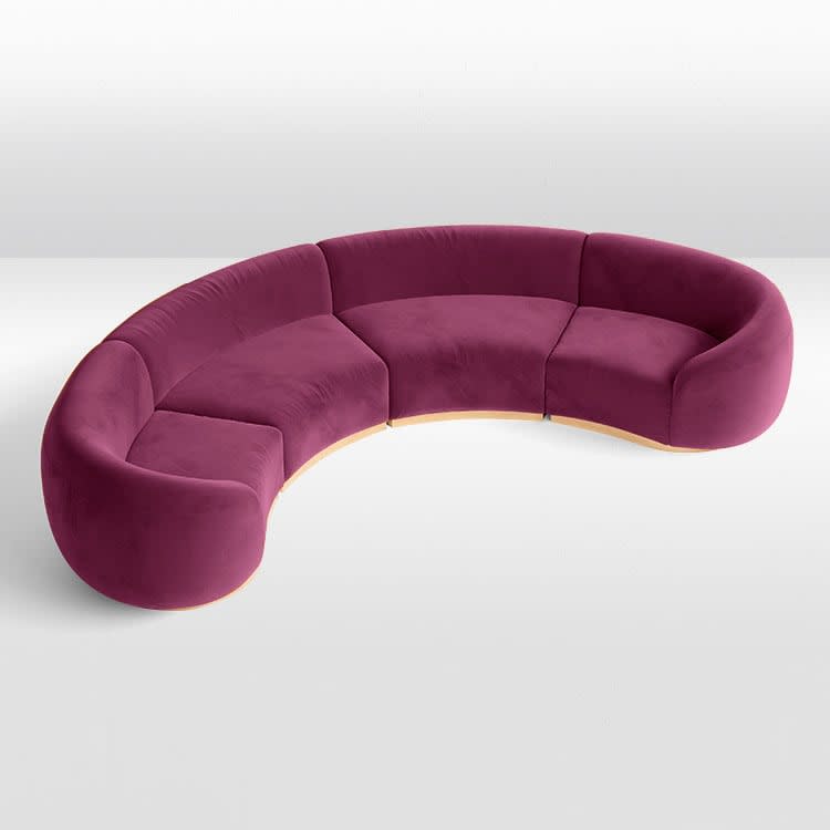 Cascade Crescent Sofa - Berry view 2