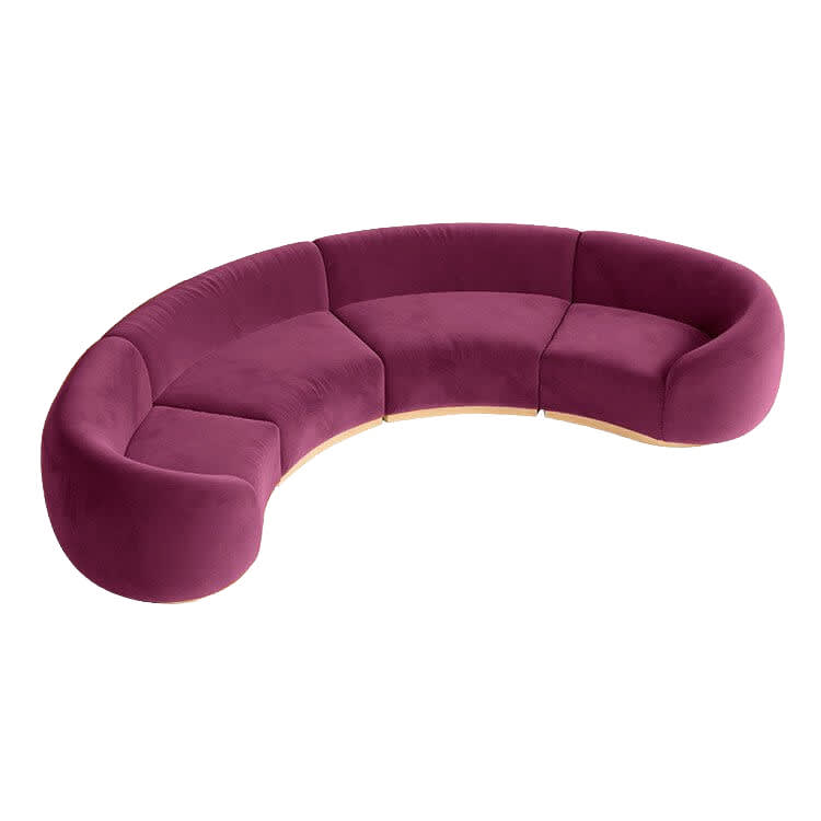 Cascade Crescent Sofa - Berry