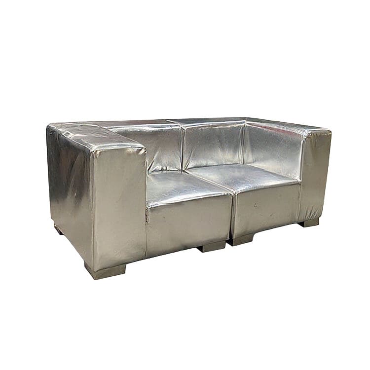 Mondrian Loveseat - Silver Metallic view 2