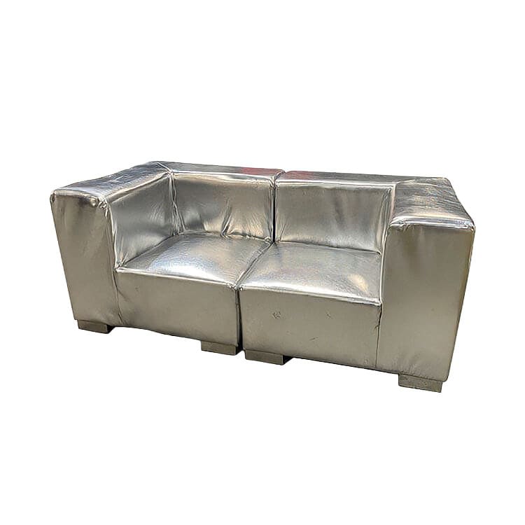 Mondrian Loveseat - Silver Metallic view 3