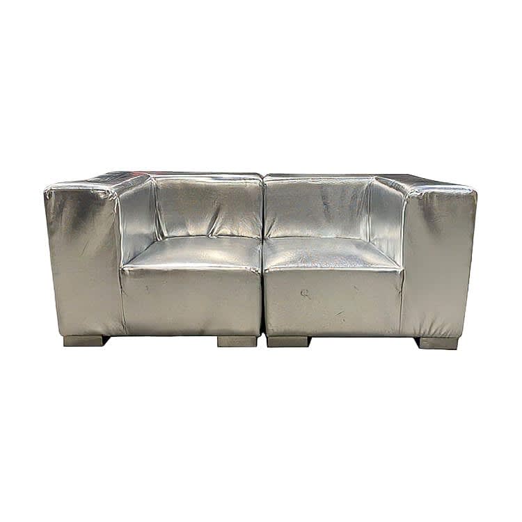 Mondrian Loveseat - Silver Metallic