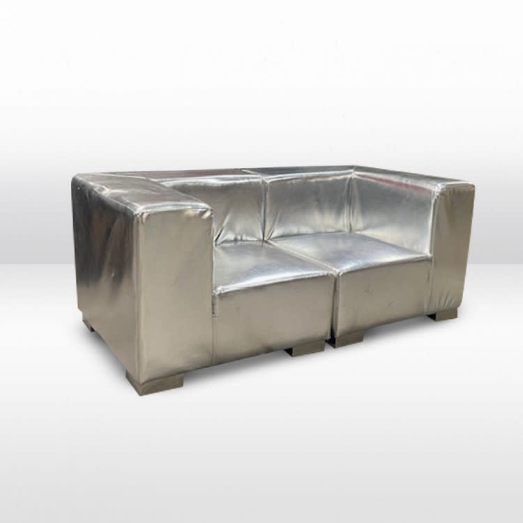 Mondrian Loveseat - Silver Metallic view 5