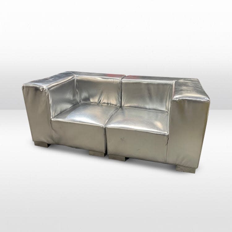 Mondrian Loveseat - Silver Metallic view 6