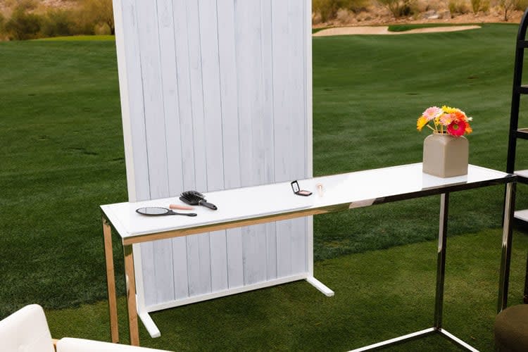 Bentley Sofa Table - Silver Frame / White top view 4