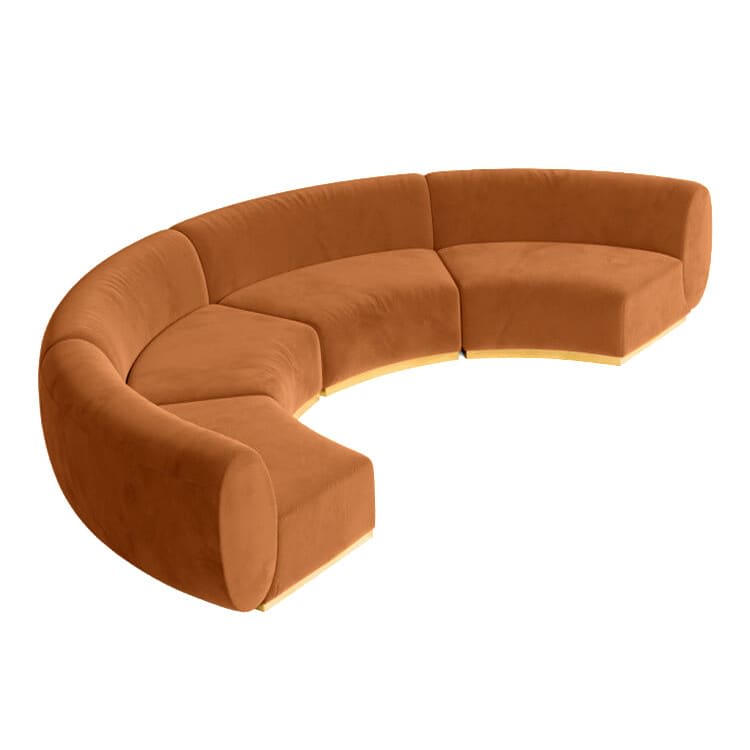 Colette Crescent Sofa - Cinnamon