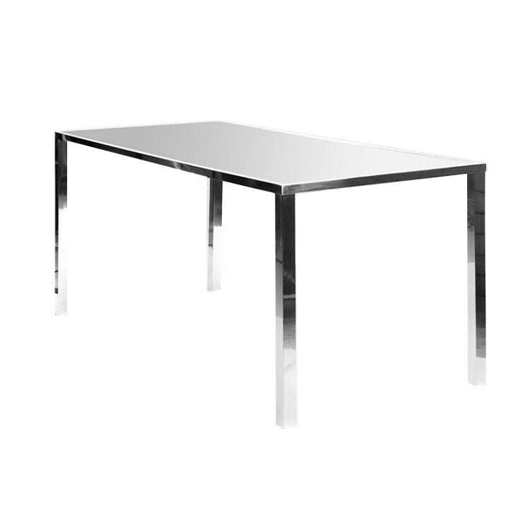 Metropolitan Communal Table - Silver Frame / Silver Mirror Top