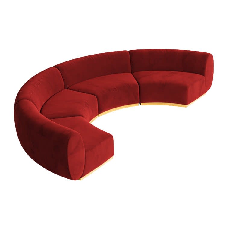 Colette Crescent Sofa - Crimson