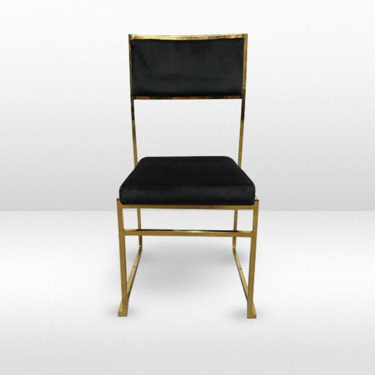 Jasper Dining Chair Gold Frame/Black Pads view 2