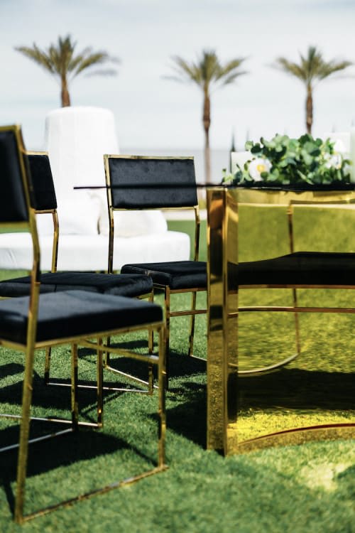 Jasper Dining Chair Gold Frame/Black Pads view 4