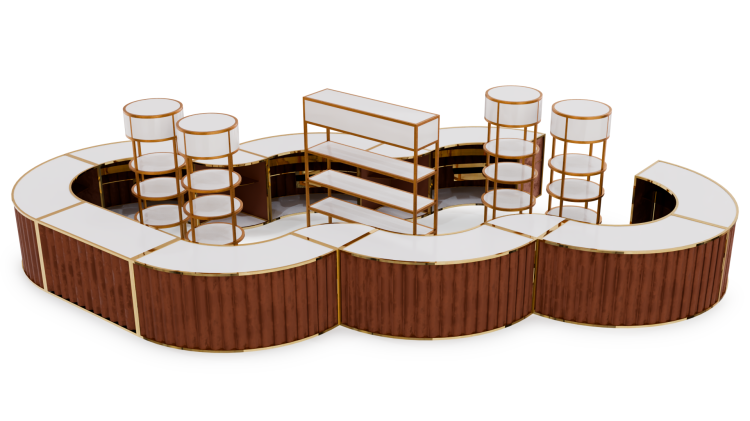 Rounded Corner Avenue Bar - Gold Frame view 3