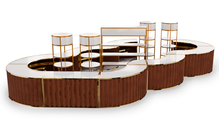 Rounded Corner Avenue Bar - Gold Frame view 6