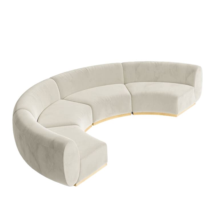 Colette Crescent Sofa - Ivory