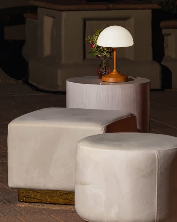 Colette Cube Ottoman - Ivory view 3