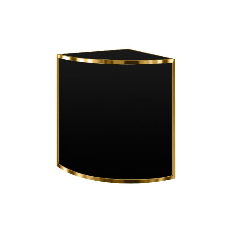 Rounded Corner Avenue Bar - Gold Frame / Black Matte Inserts