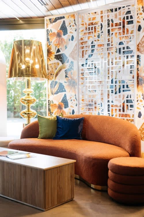 Reese Round Ottoman - Rust view 3
