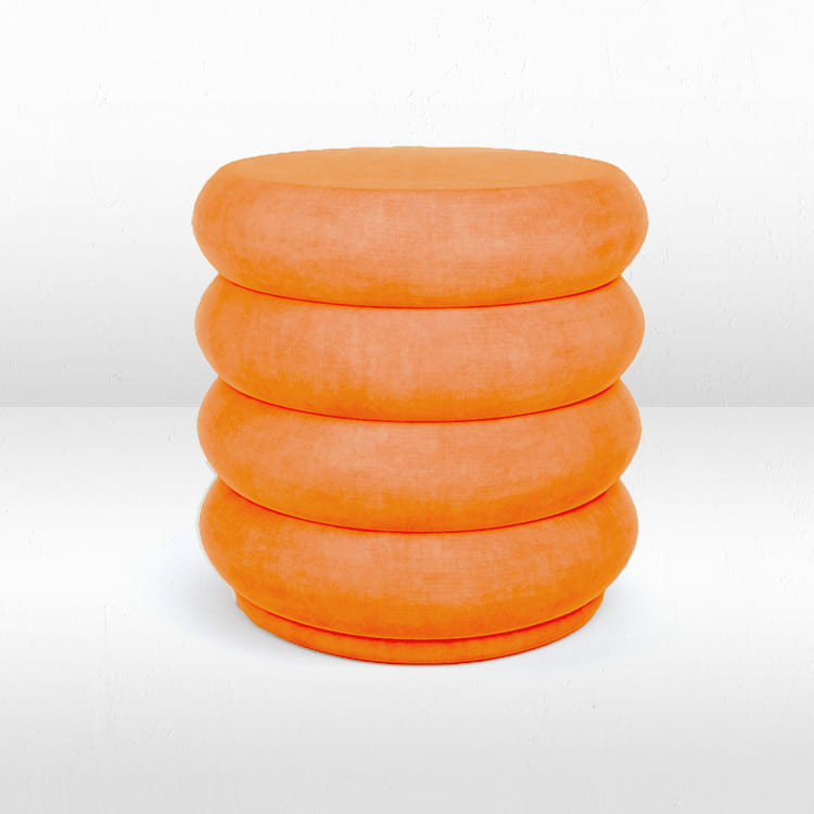Reese Round Ottoman - Rust view 4