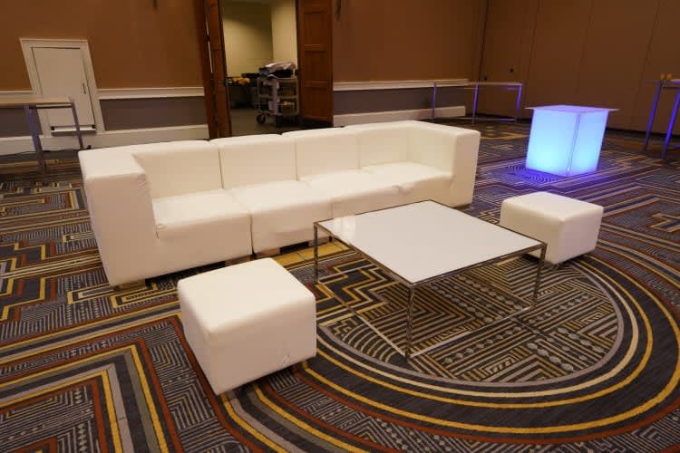 Colette Opus Ottoman - Ivory view 3