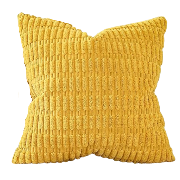 Corduroy Mustard Yellow Pillow view 2