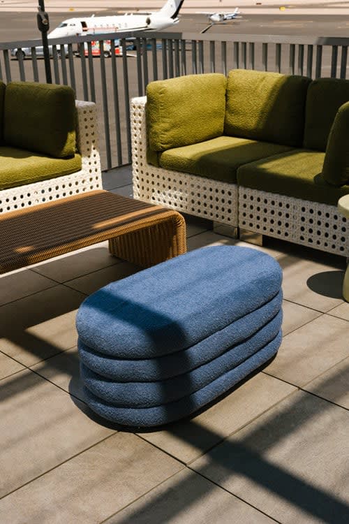 Reese Oval Ottoman - Sapphire view 2