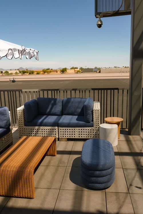 Reese Oval Ottoman - Sapphire view 3