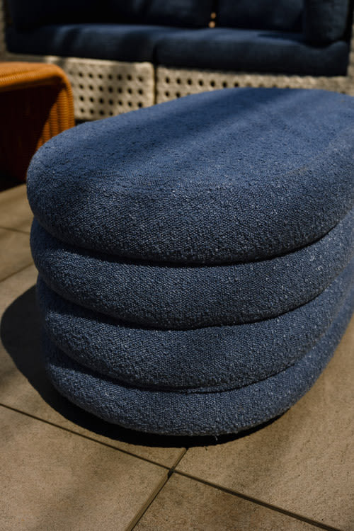 Reese Oval Ottoman - Sapphire view 4