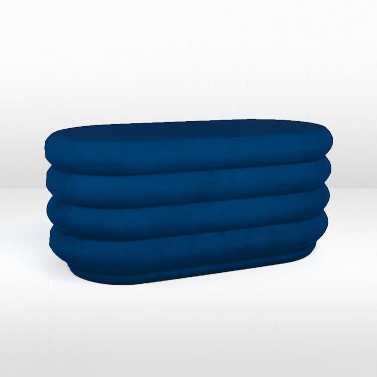 Reese Oval Ottoman - Sapphire view 5