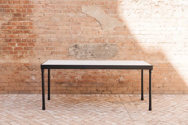 Edison Dining Table White Wash Top view 4