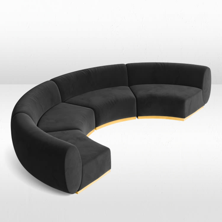 Colette Crescent Sofa - Black view 4