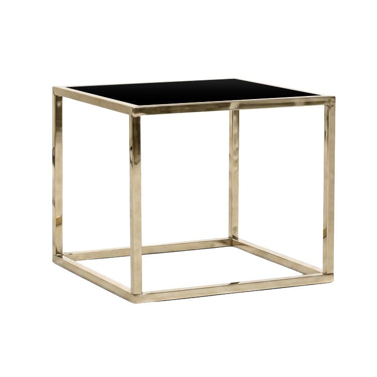 Mercer Side Table - Gold Frame / Black Matte Top