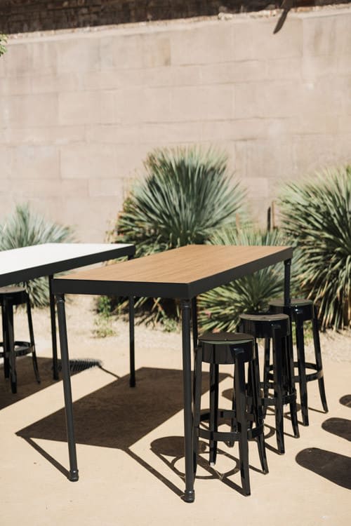 Edison Bar Table - Natural Wood Top view 3