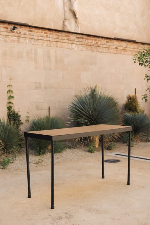 Edison Bar Table - Natural Wood Top view 6