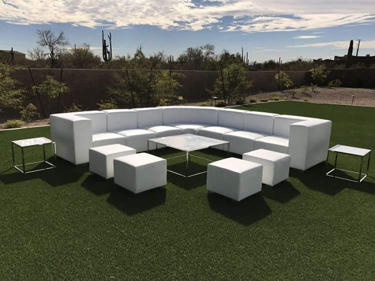 Cube Ottoman - White view 2
