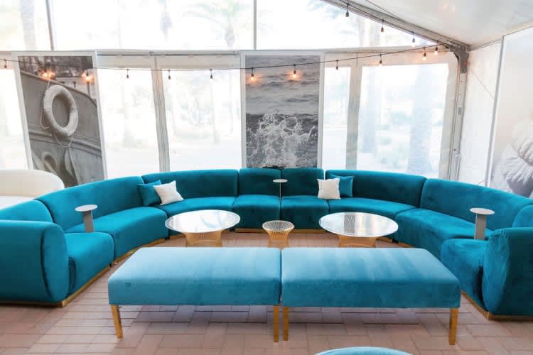 Colette Crescent Sofa - Dark Teal view 3
