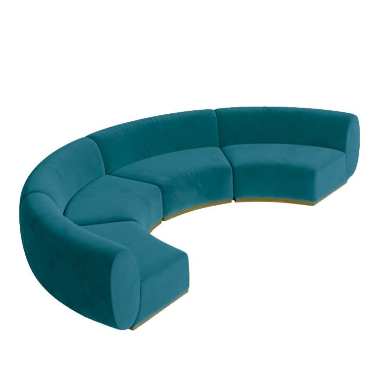 Colette Crescent Sofa - Dark Teal
