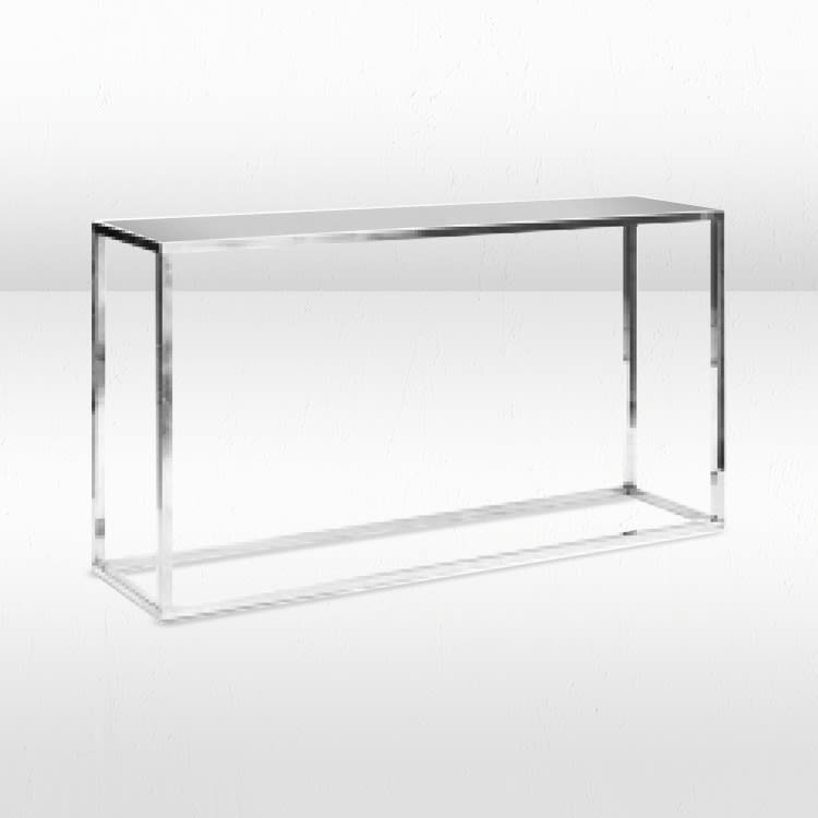 Bentley Sofa Table - Silver Frame / Silver Mirror Top view 2
