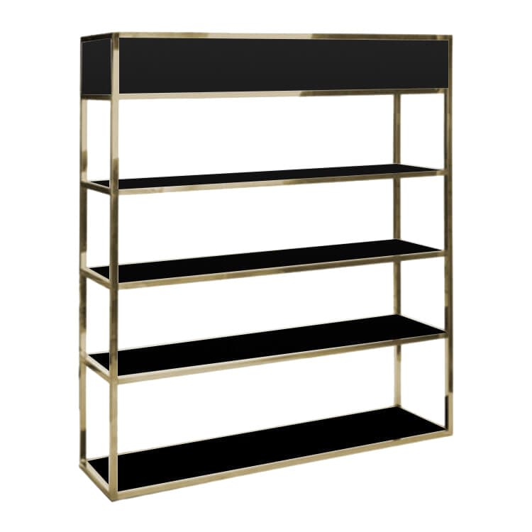 Essex Barback - Flat Gold Frame / Black Matte Inserts