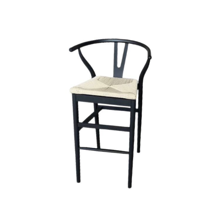 Sutton Bar Stool Black Frame/Rattan