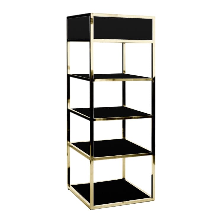 Morgan Bar Back - Flat Gold Frame / Black Inserts