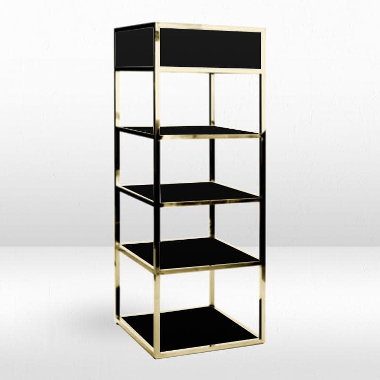 Morgan Bar Back - Flat Gold Frame / Black Inserts view 2