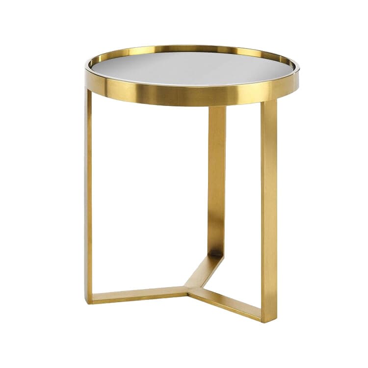Baylor Side Table Gold / Silver Mirror Top